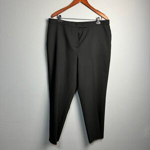 ALIA Petites Black Polyester Classic Fit Straight Leg Dress Office Pants Size 16
